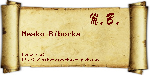 Mesko Bíborka névjegykártya