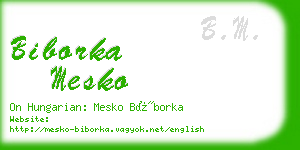 biborka mesko business card